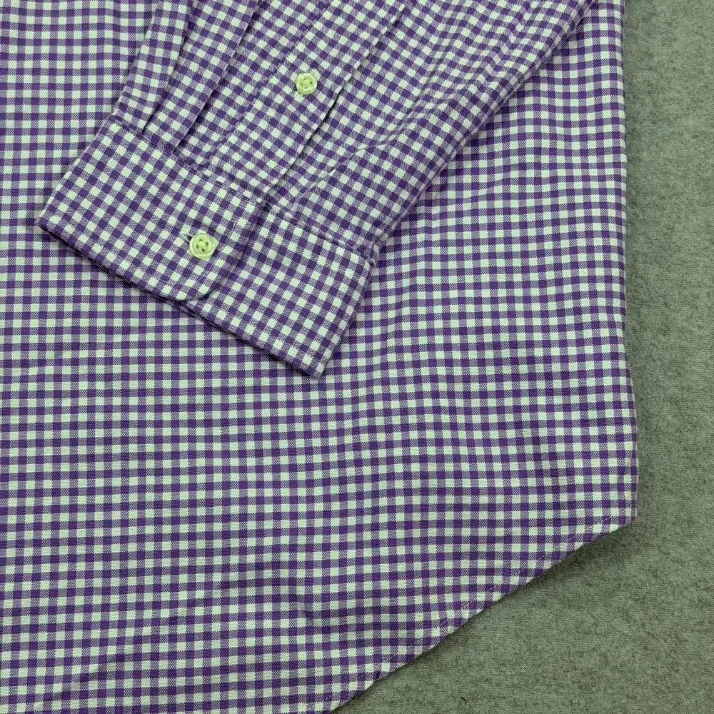 Polo Ralph Lauren Classic Fit Gingham Oxford Shirt Mens XXL Purple White NWT